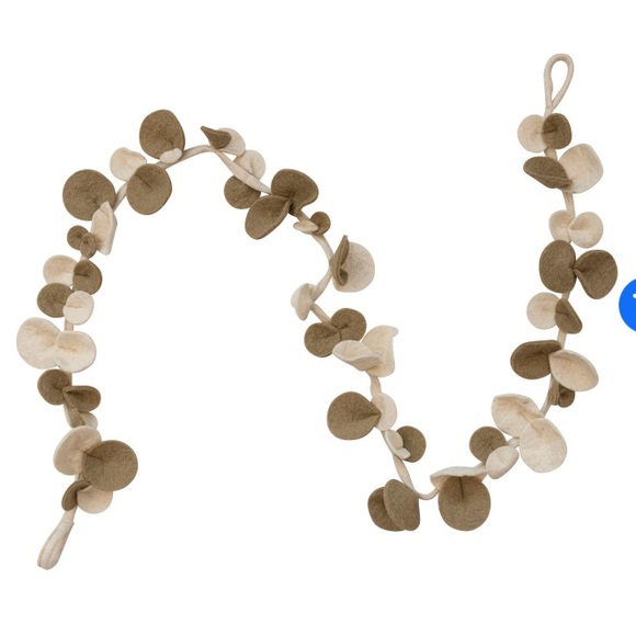 72"L Handmade Acrylic & Wool Felt Leaf Garland, Juniper & Sage - Picture 1 of 3